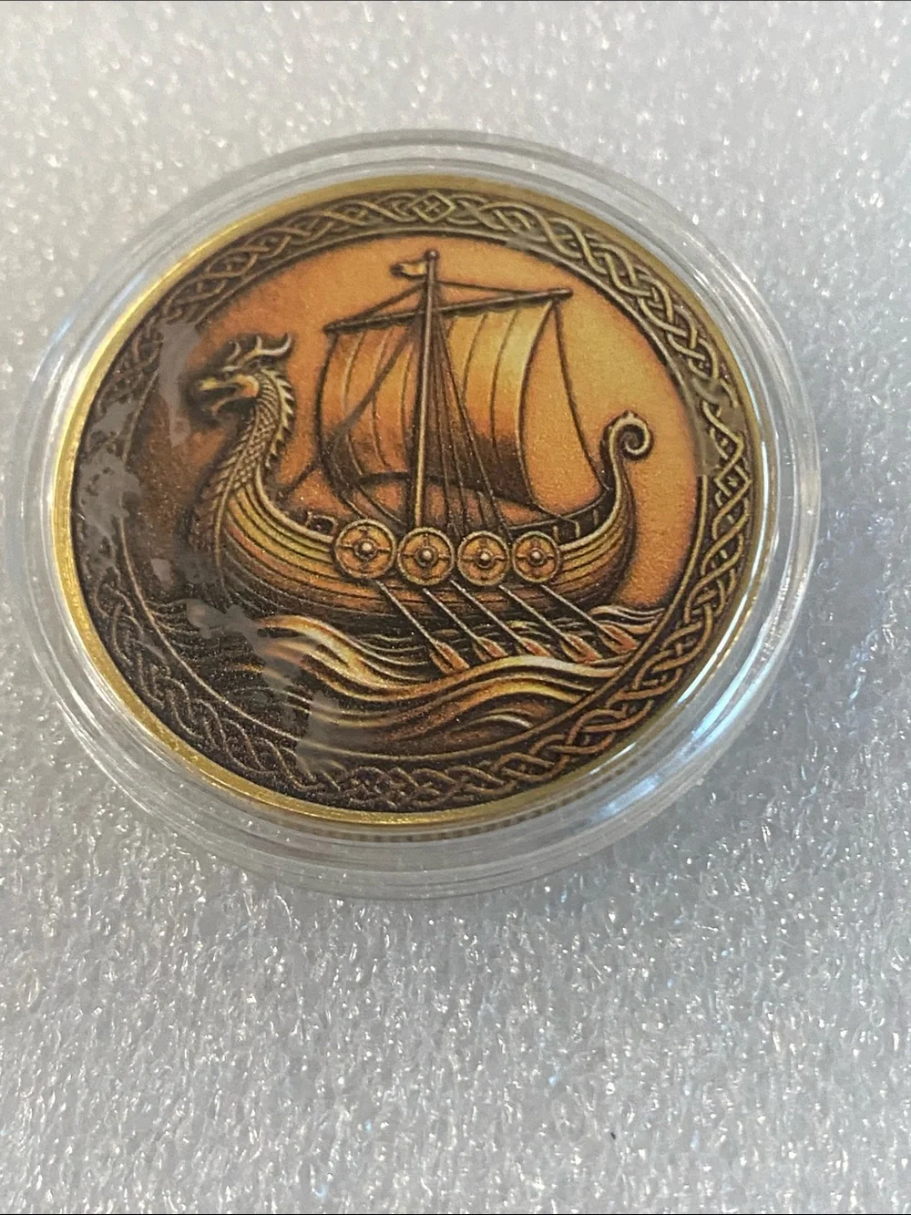 Viking Rune Master Decorative Coin - Blue & Bronze